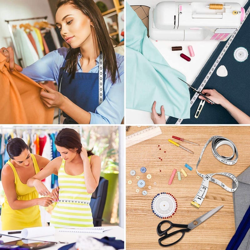 iBayam Tape Measure, Soft Ruler Measuring Tape for Body Weight Loss Fabric Sewing Tailor Cloth Vinyl Measurement Craft Supplies, 60-Inch Double Scale Ruler, 2-Pack, Pastel Pink, White - Image 5